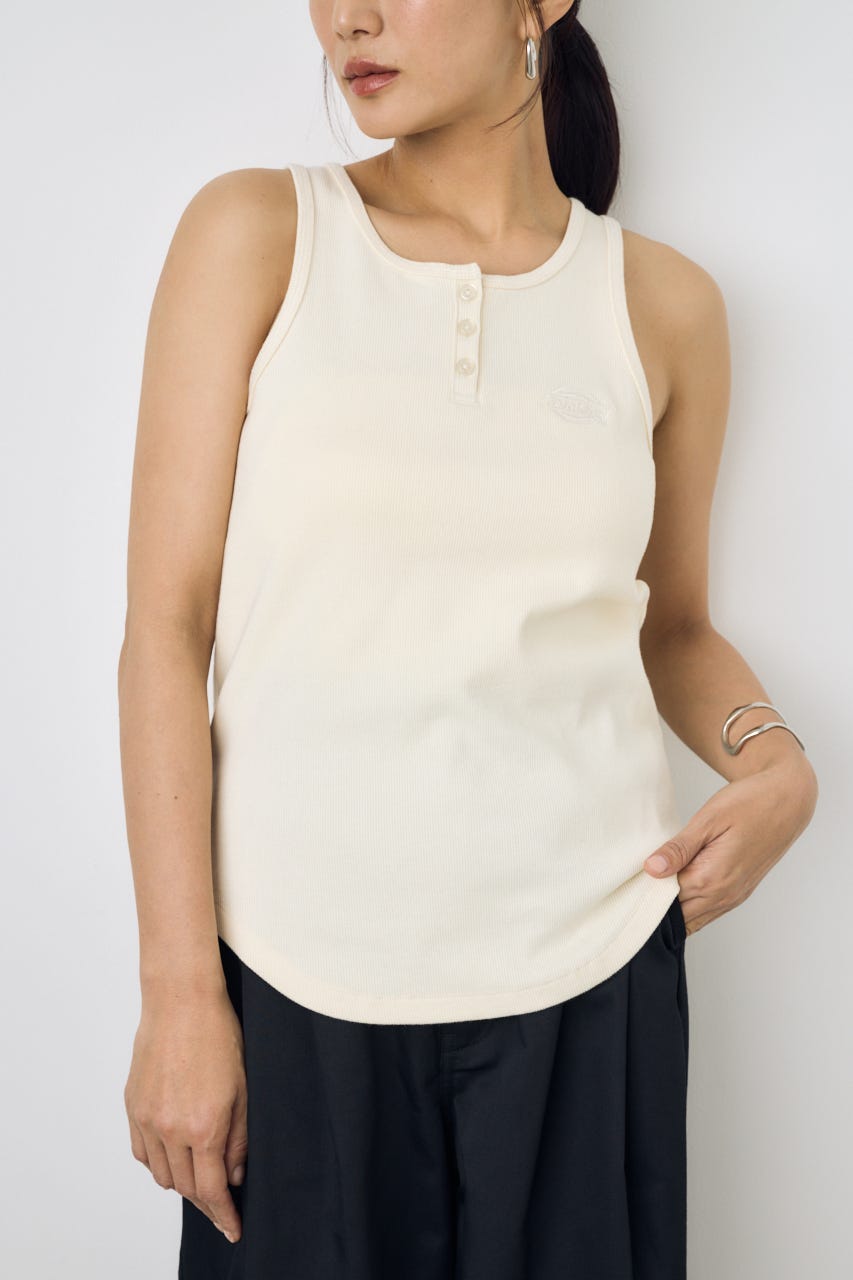 【Dickies（R）×AZUL】ヘンリーネックタンクトップ O/WHT FREE