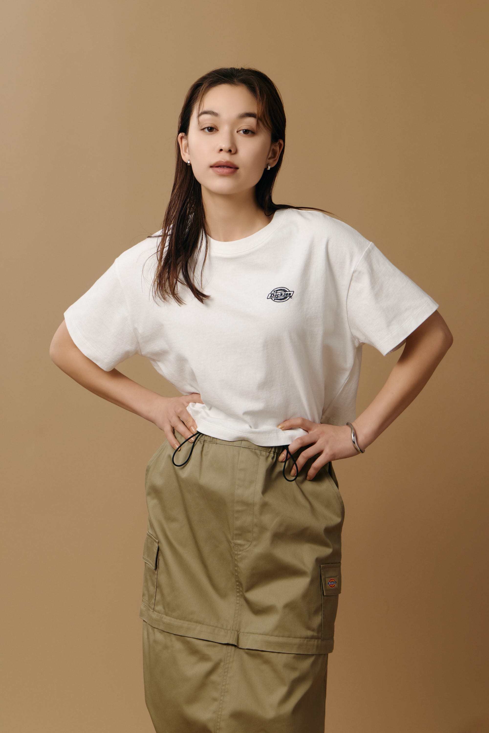 【Dickies（R）×AZUL】ワンポイントTee O/WHT S