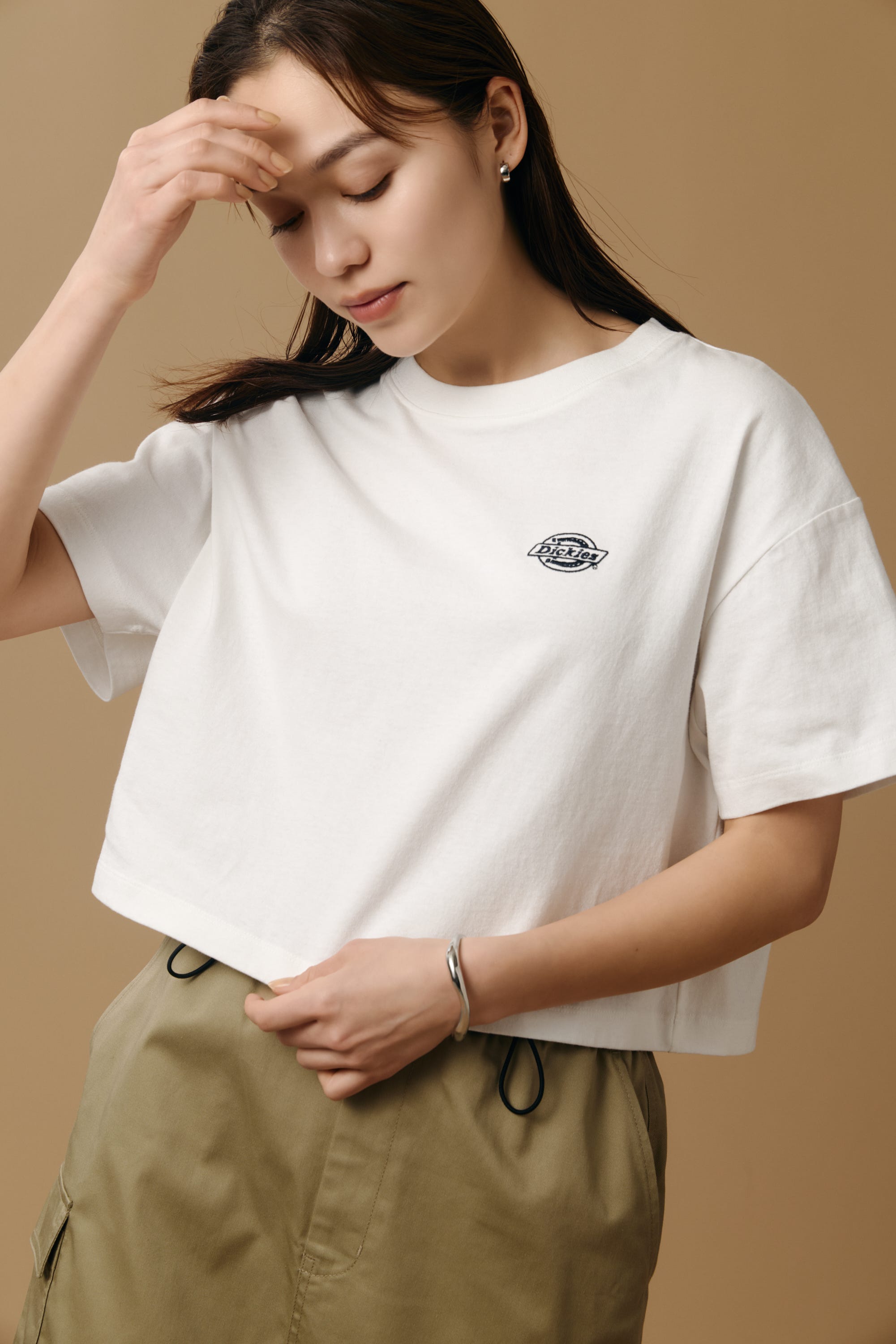 【Dickies（R）×AZUL】ワンポイントTee O/WHT S