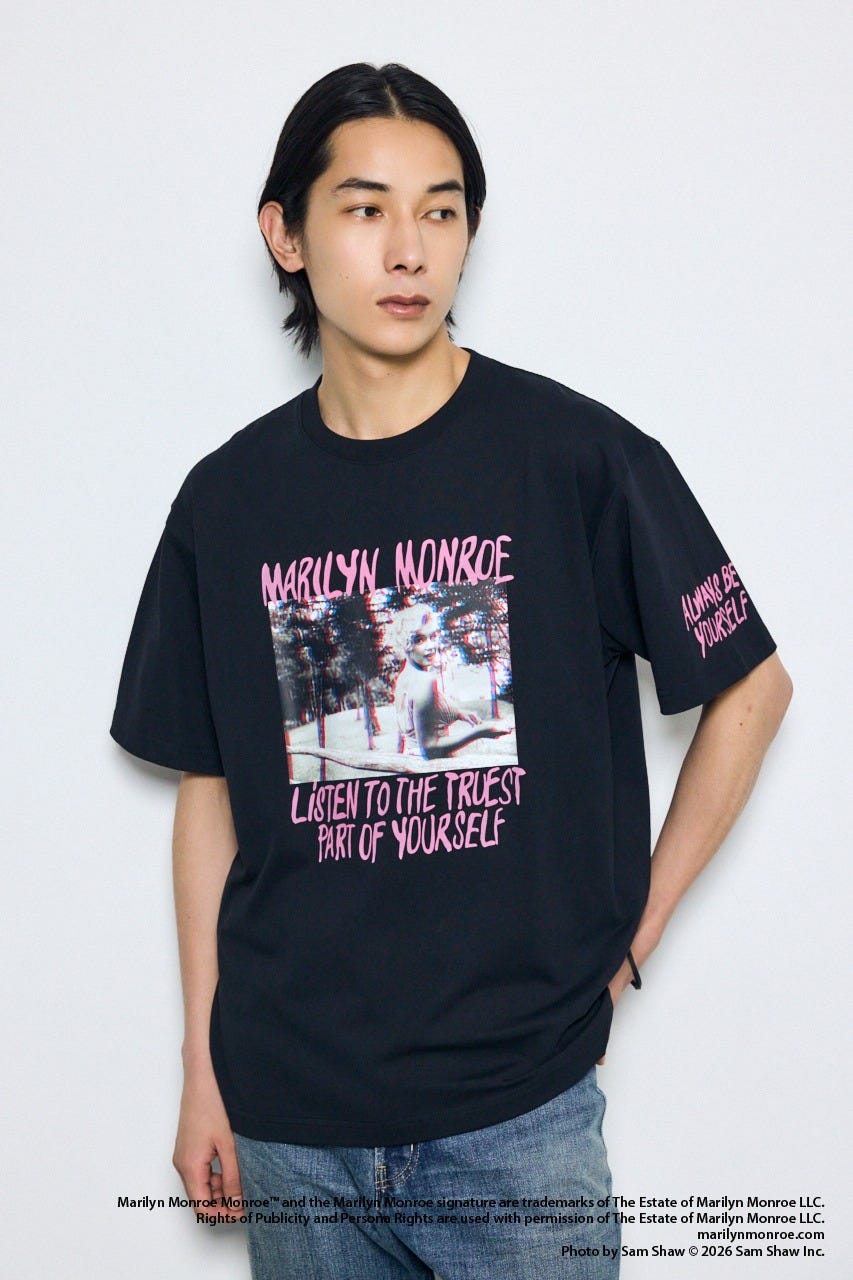 【MARILYN MONROE / AZUL】ポップフォトT BLK M