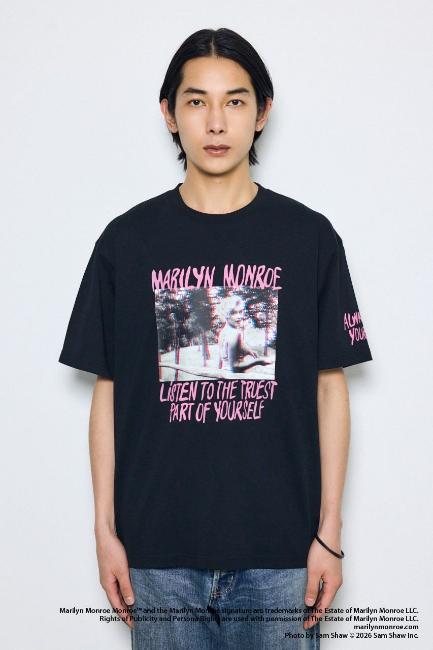 【MARILYN MONROE / AZUL】ポップフォトT BLK M