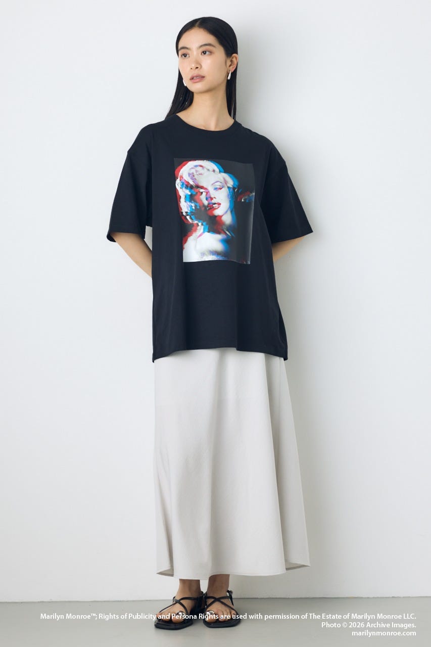 【MARILYN MONROE / AZUL】モノトーンフォトT BLK M
