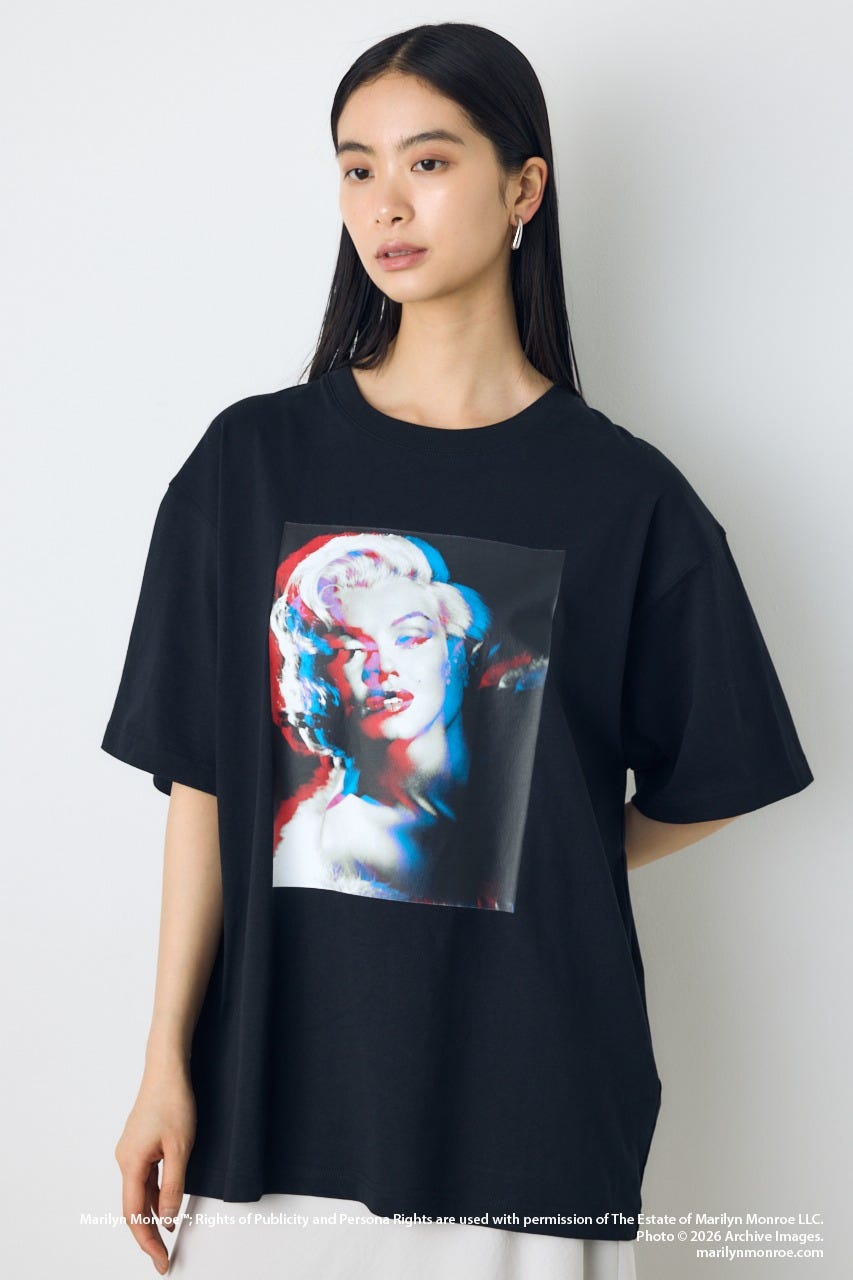 【MARILYN MONROE / AZUL】モノトーンフォトT BLK M
