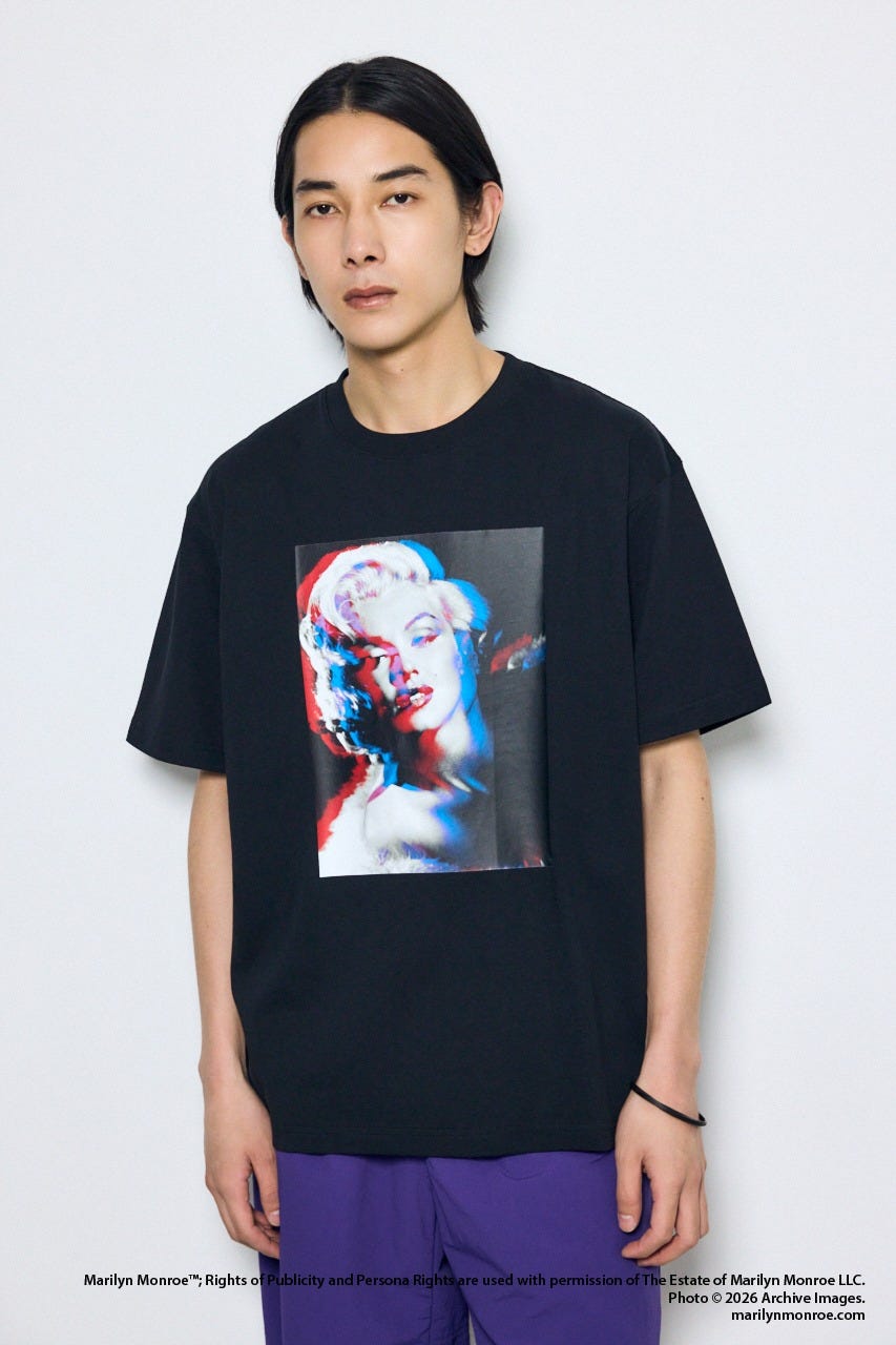 【MARILYN MONROE / AZUL】モノトーンフォトT BLK M