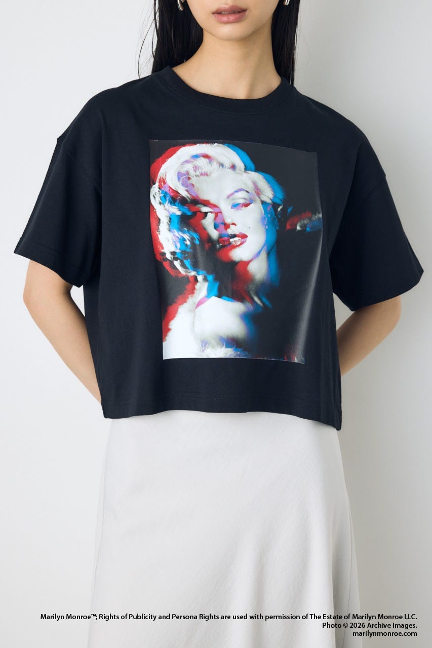 【MARILYN MONROE / AZUL】モノトーンフォトT BLK M