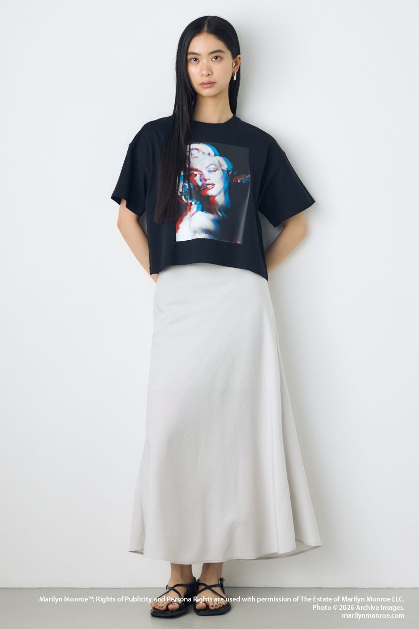 【MARILYN MONROE / AZUL】モノトーンフォトT BLK M