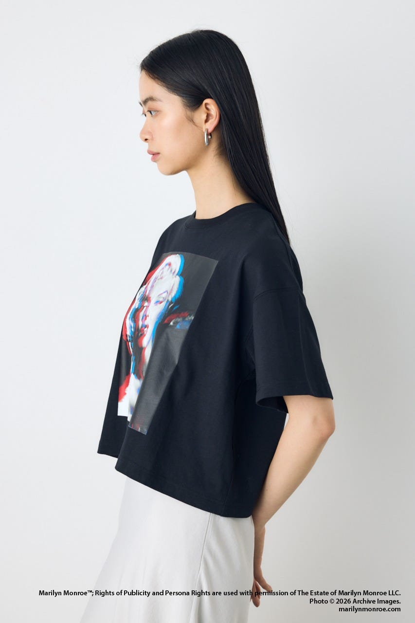 【MARILYN MONROE / AZUL】モノトーンフォトT BLK M
