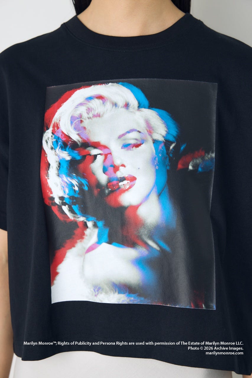 【MARILYN MONROE / AZUL】モノトーンフォトT BLK M