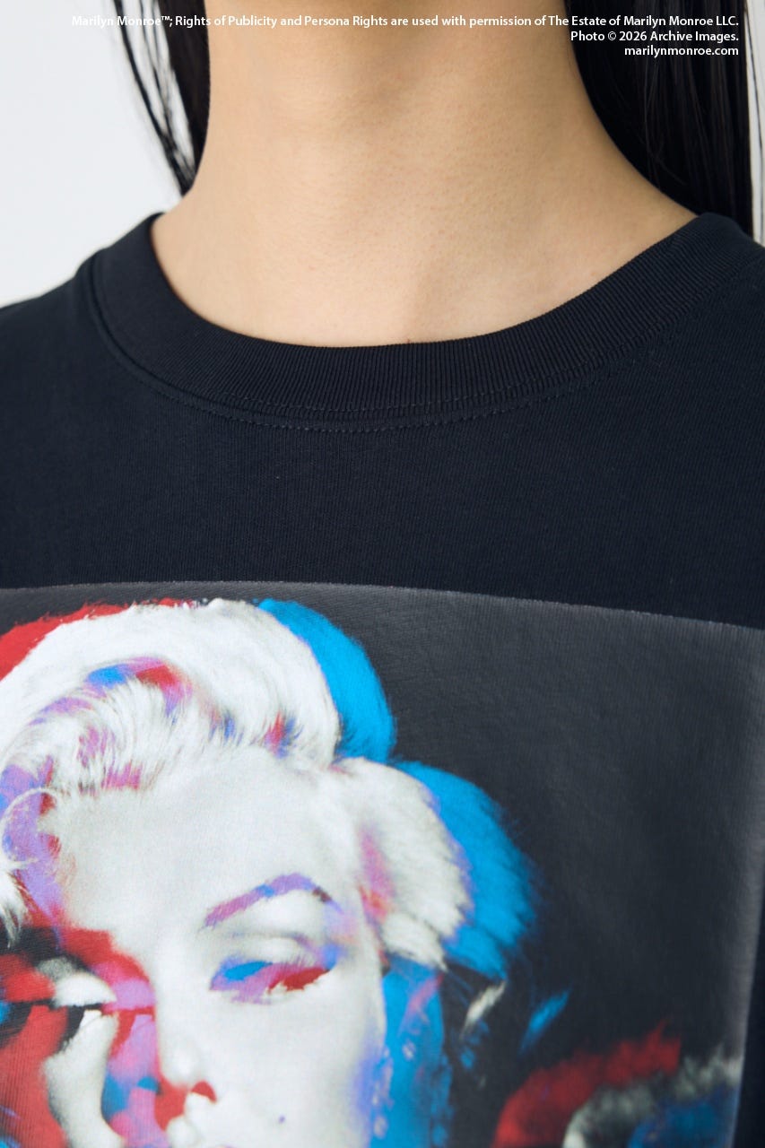 【MARILYN MONROE / AZUL】モノトーンフォトT BLK M
