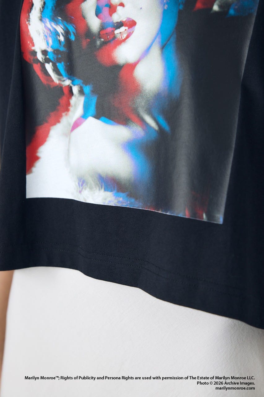 【MARILYN MONROE / AZUL】モノトーンフォトT BLK M