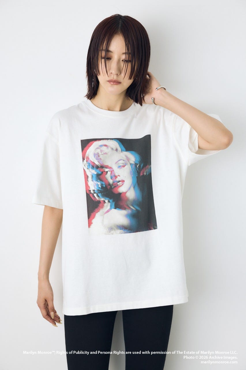 【MARILYN MONROE / AZUL】モノトーンフォトT O/WHT L