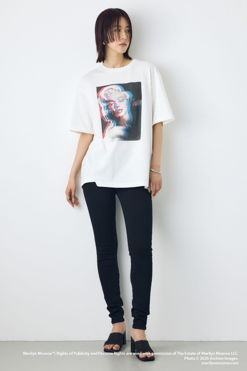 【MARILYN MONROE / AZUL】モノトーンフォトT O/WHT L