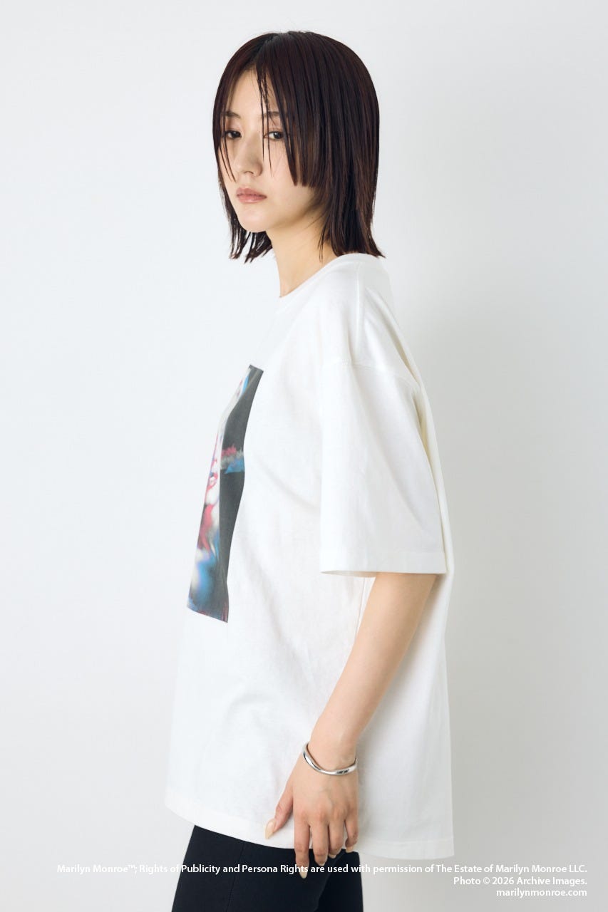 【MARILYN MONROE / AZUL】モノトーンフォトT O/WHT L