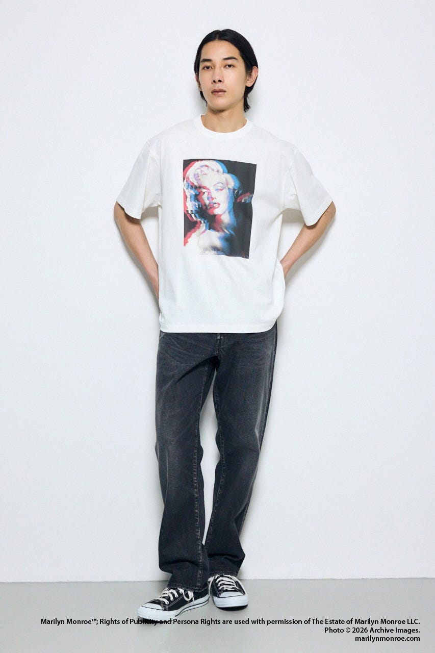 【MARILYN MONROE / AZUL】モノトーンフォトT O/WHT L