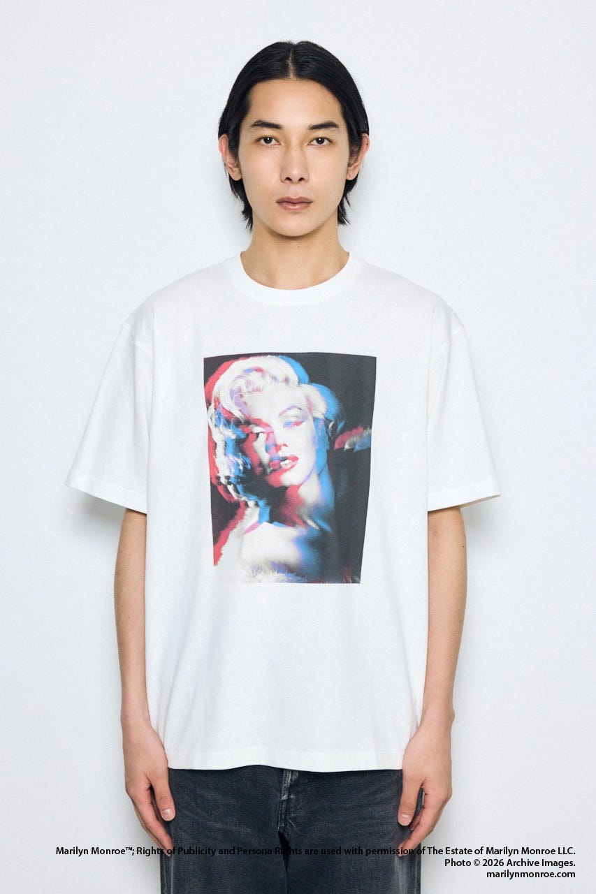 【MARILYN MONROE / AZUL】モノトーンフォトT O/WHT L