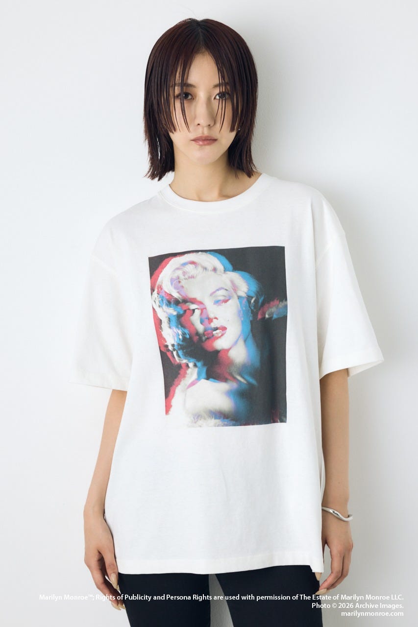 【MARILYN MONROE / AZUL】モノトーンフォトT O/WHT L
