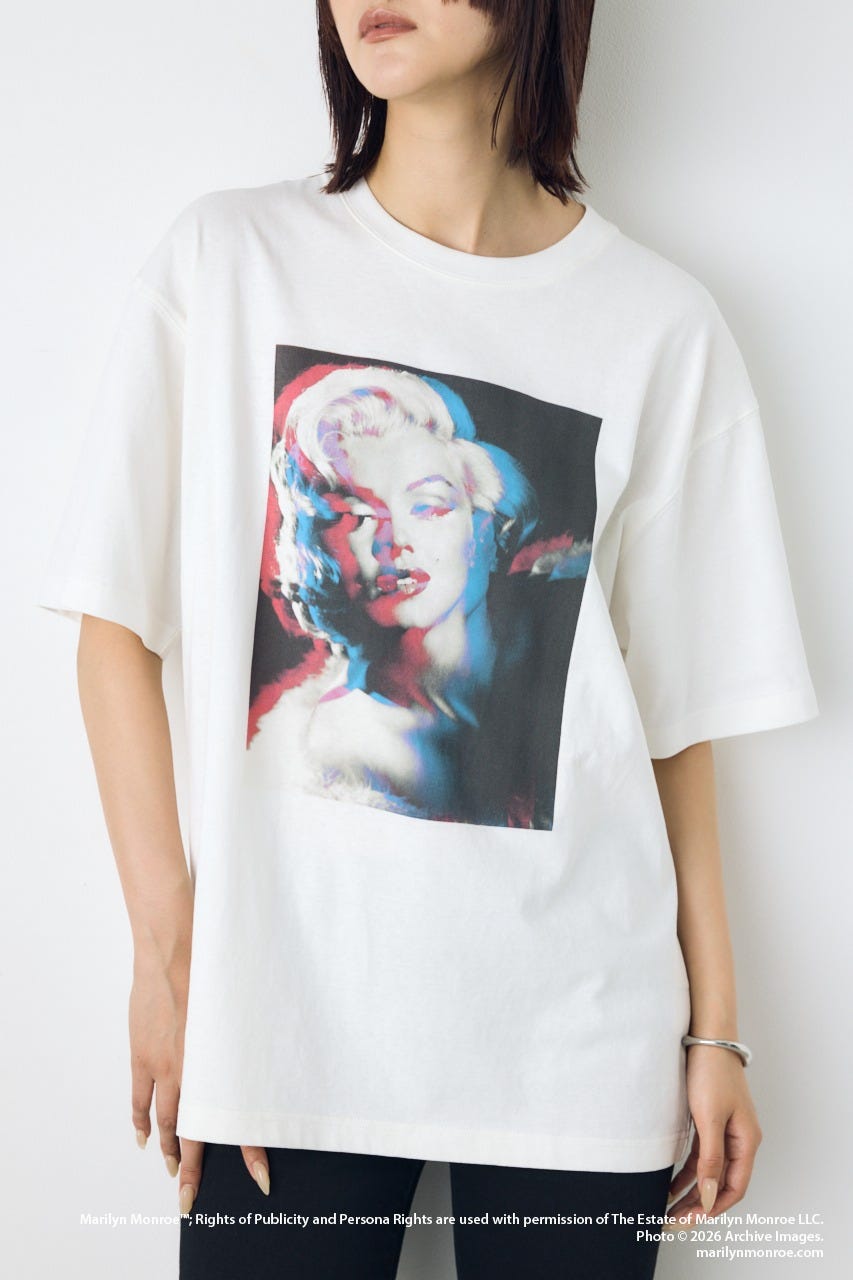 【MARILYN MONROE / AZUL】モノトーンフォトT O/WHT L