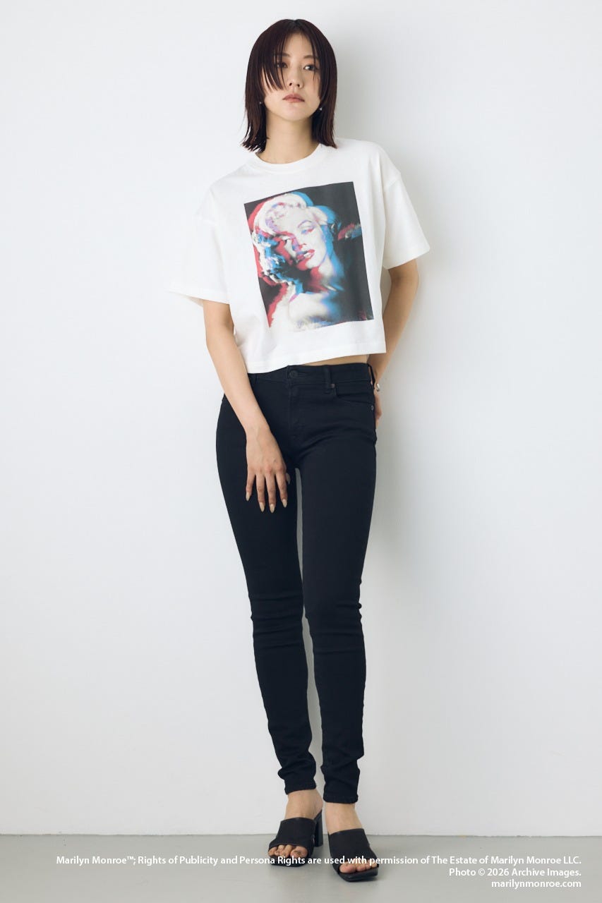 【MARILYN MONROE / AZUL】モノトーンフォトT O/WHT L
