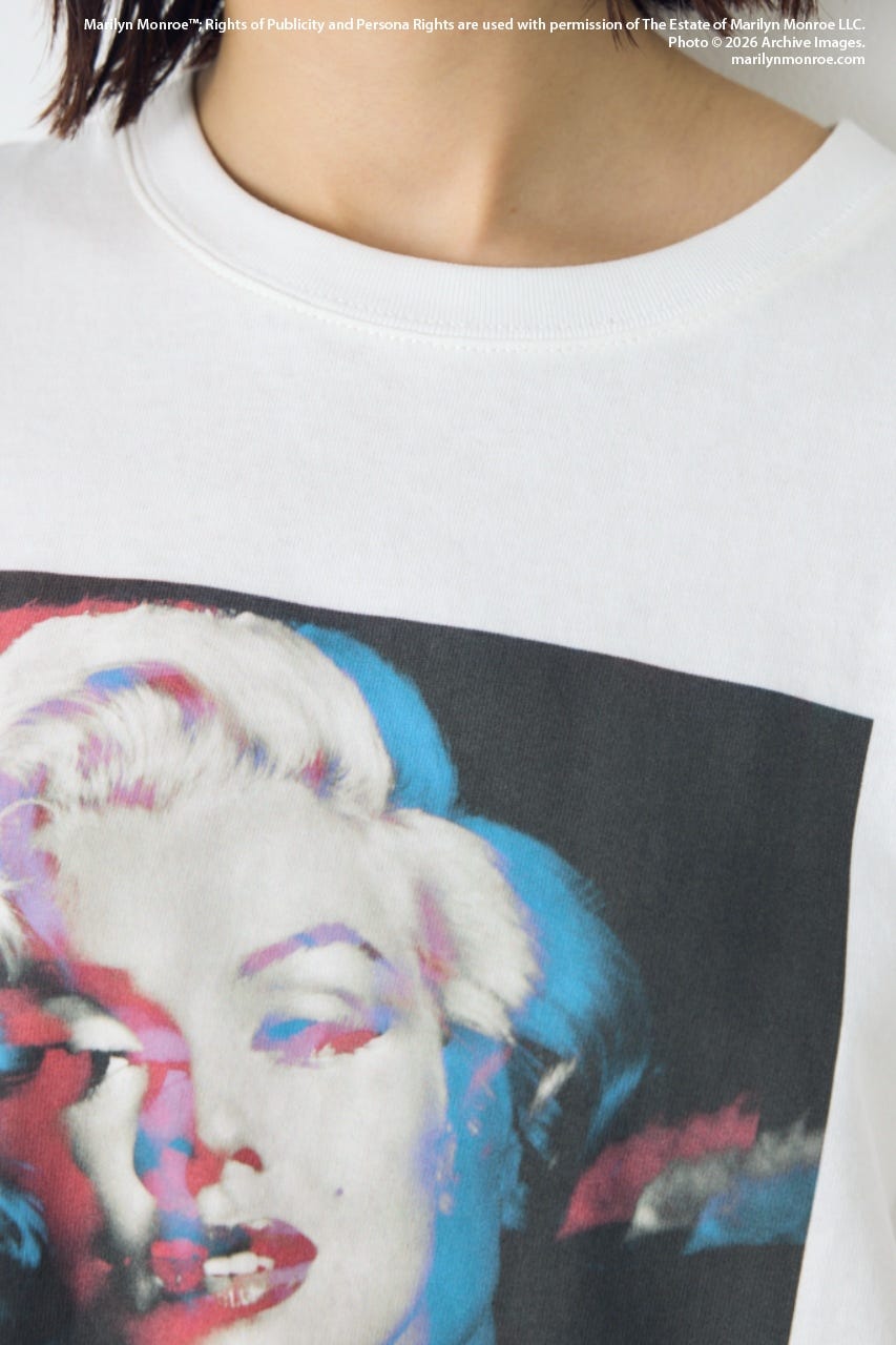【MARILYN MONROE / AZUL】モノトーンフォトT O/WHT L