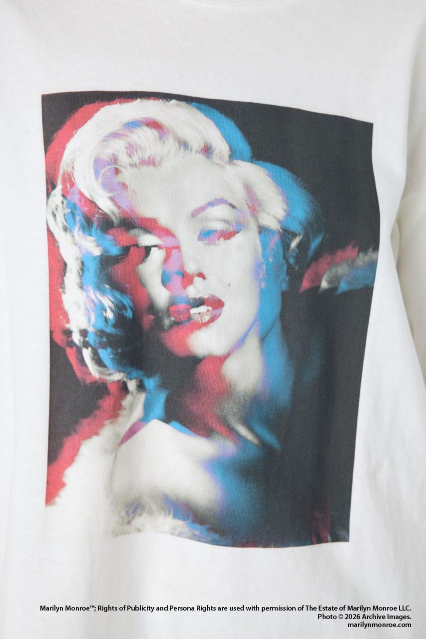 【MARILYN MONROE / AZUL】モノトーンフォトT O/WHT L
