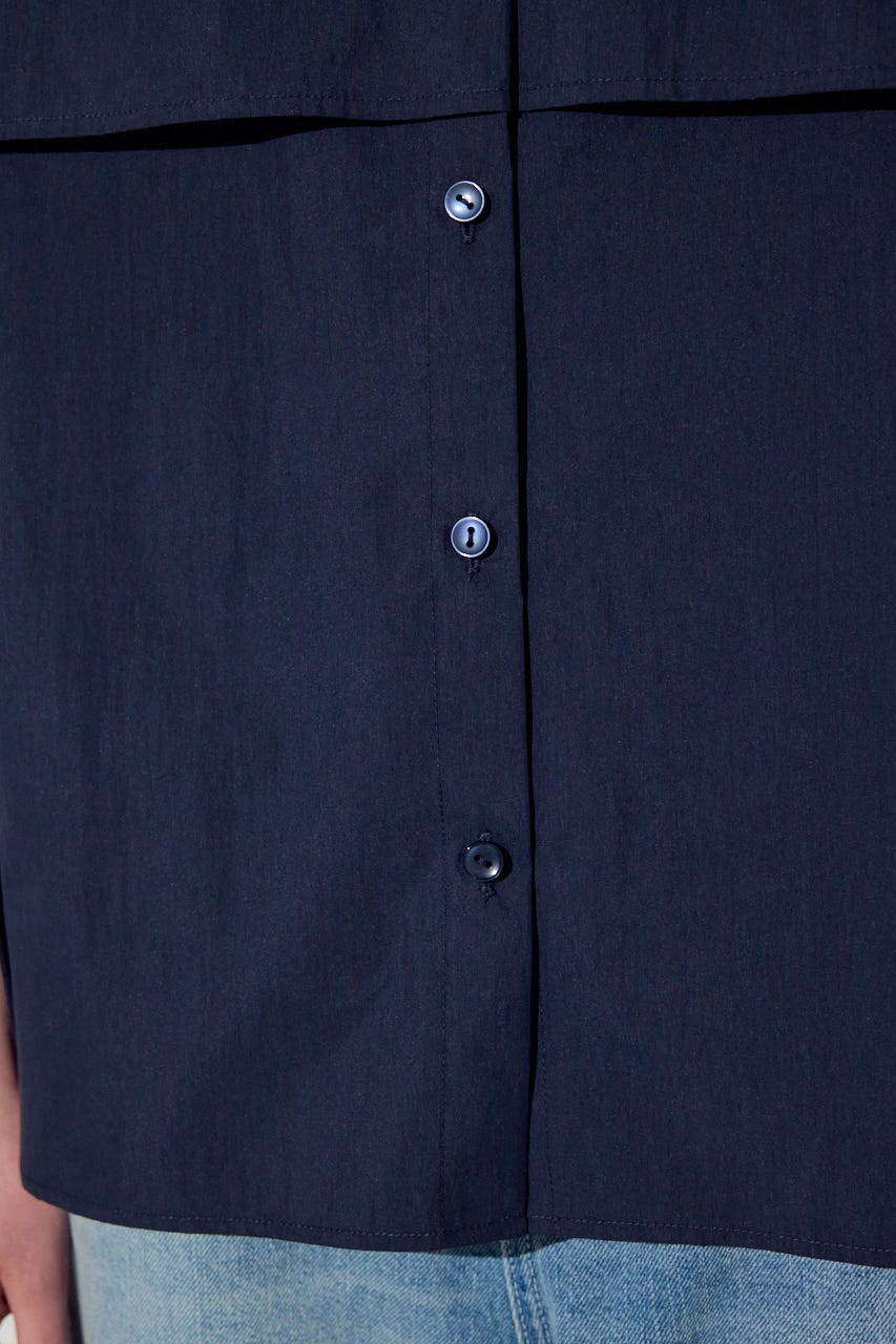 レイヤードバンドカラーシャツ NVY FREE