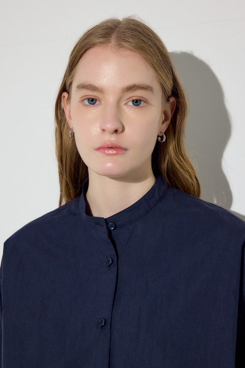 レイヤードバンドカラーシャツ NVY FREE