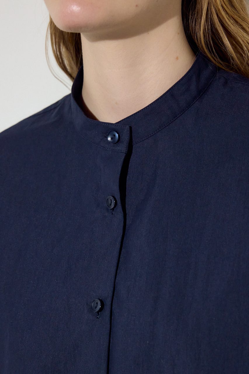 レイヤードバンドカラーシャツ NVY FREE