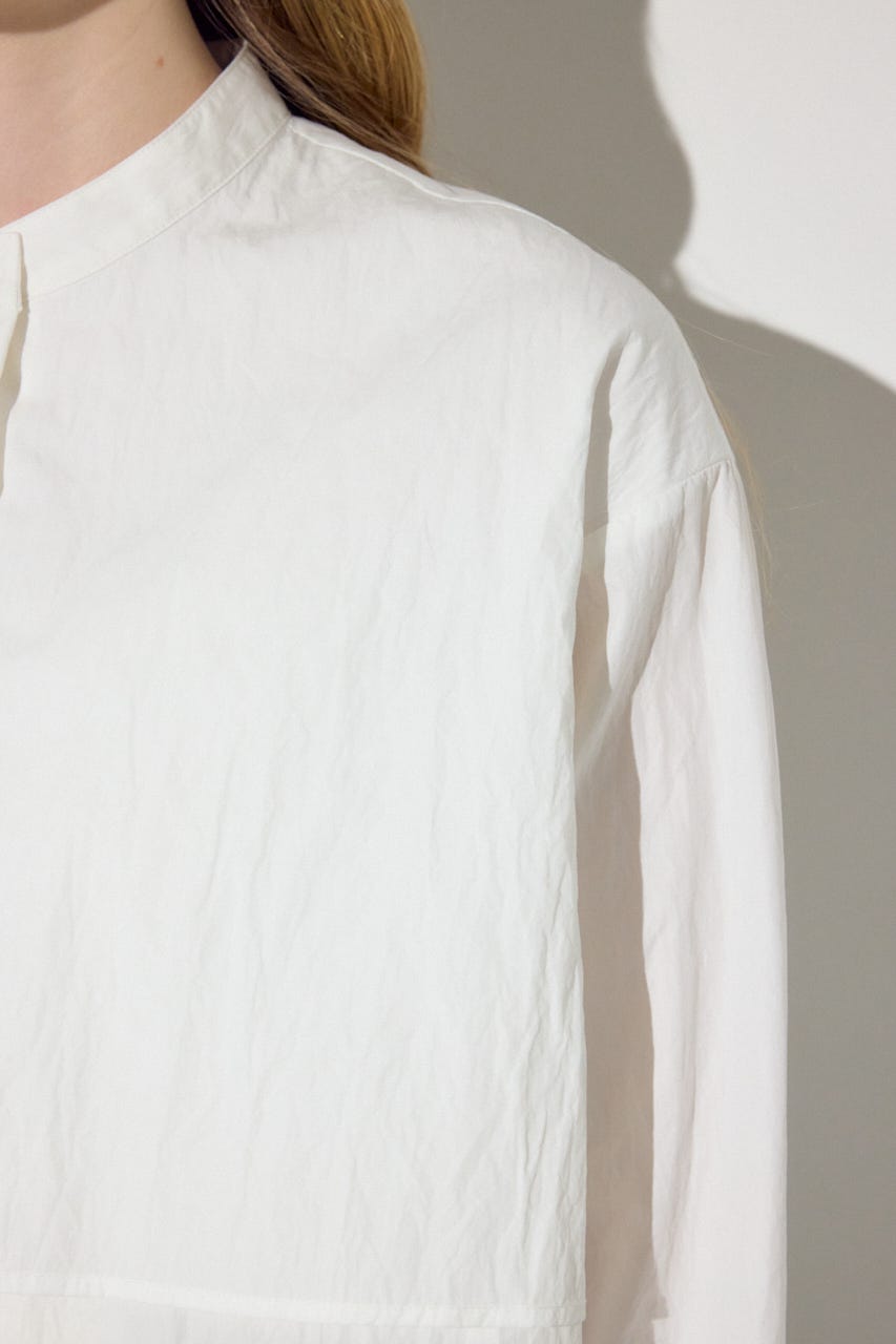 レイヤードバンドカラーシャツ O/WHT FREE