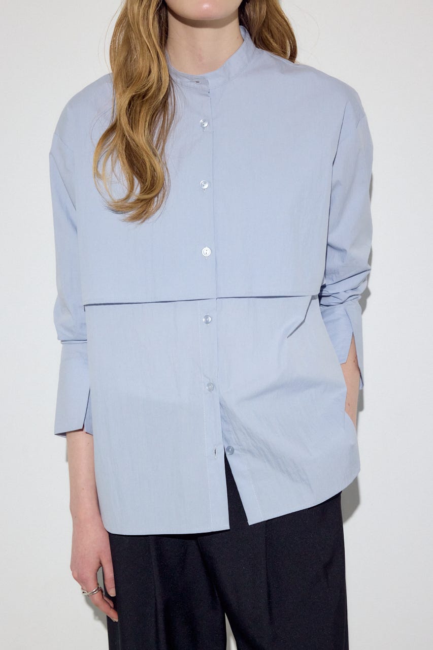 レイヤードバンドカラーシャツ SAX FREE