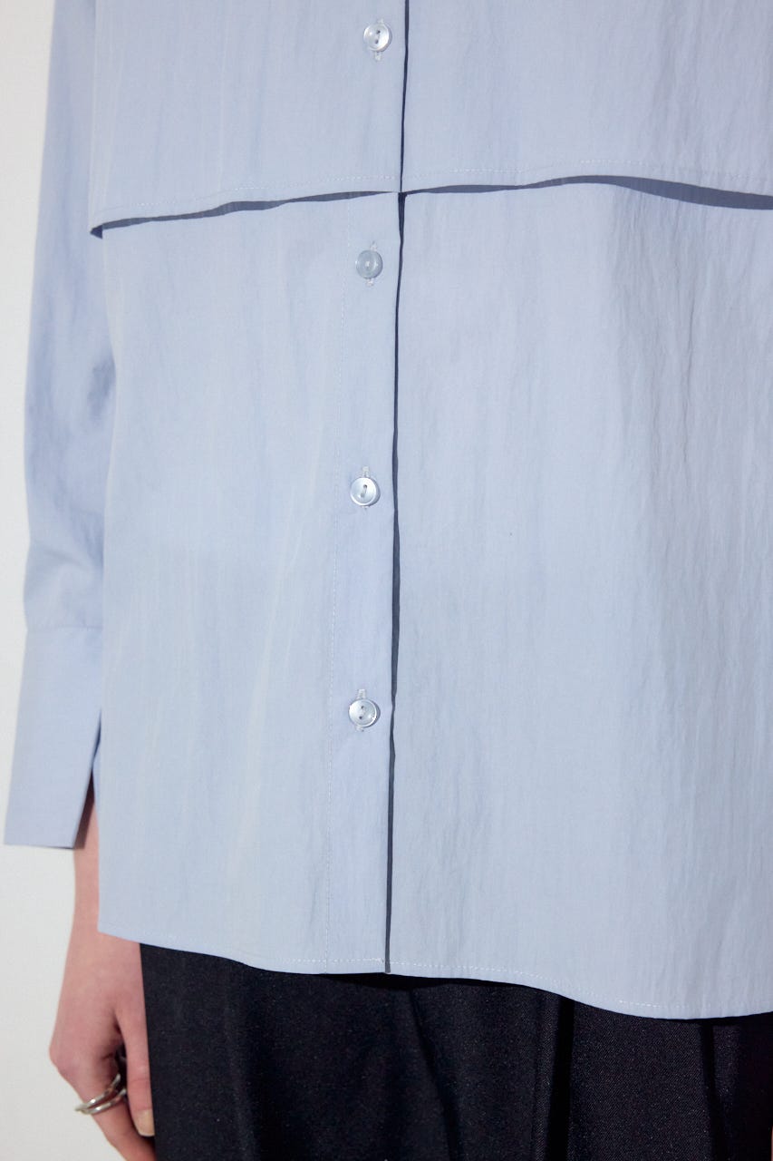 レイヤードバンドカラーシャツ SAX FREE