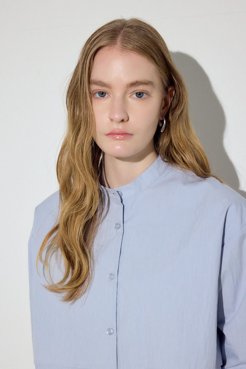 レイヤードバンドカラーシャツ SAX FREE