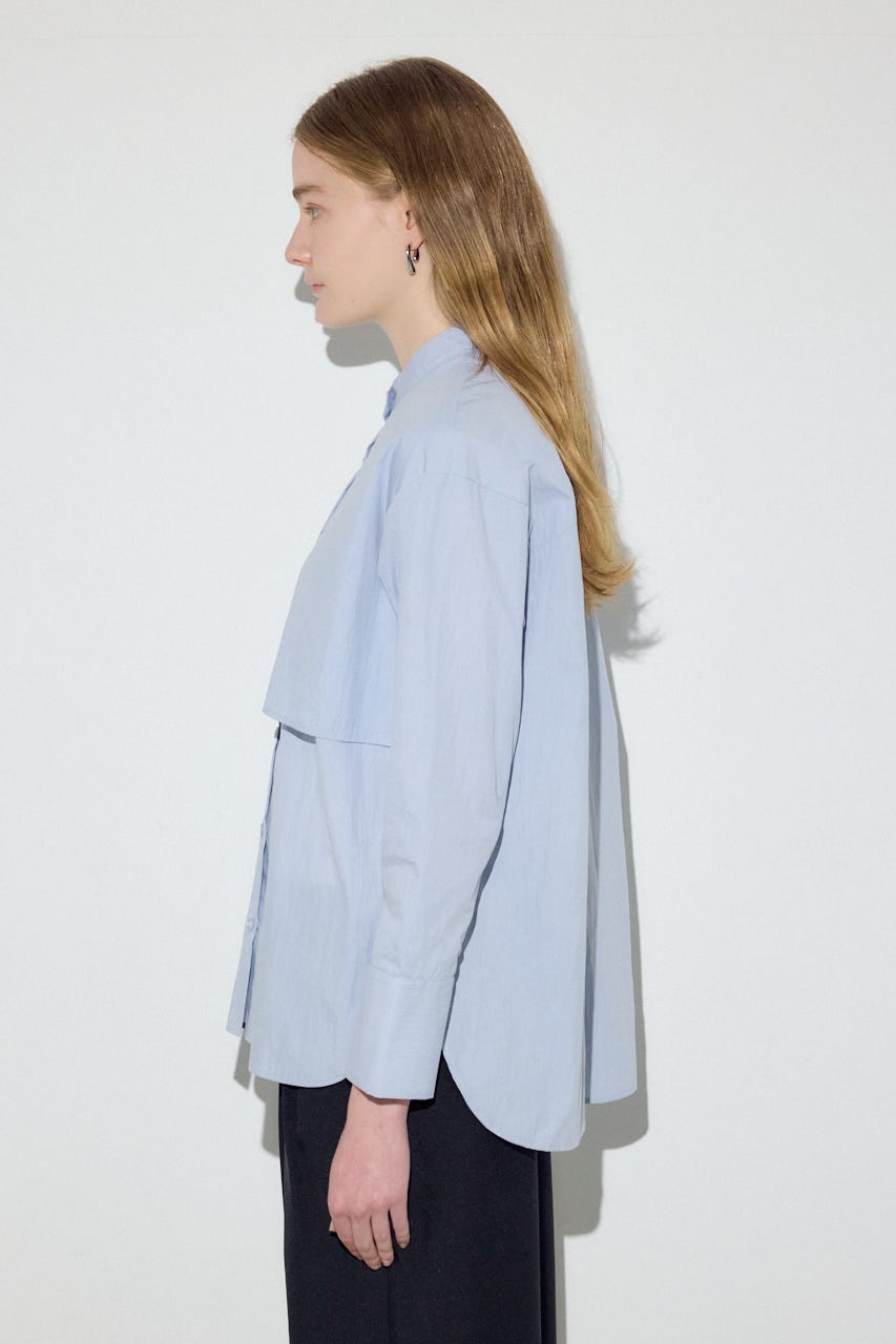 レイヤードバンドカラーシャツ SAX FREE