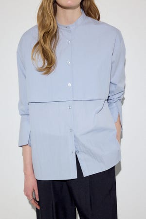 レイヤードバンドカラーシャツ