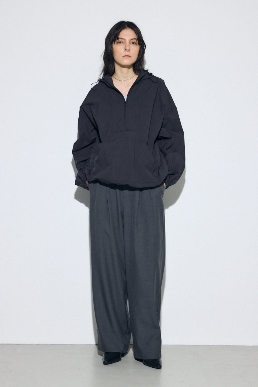 【SS先行アイテム】ナイロンアノラックパーカー BLK FREE