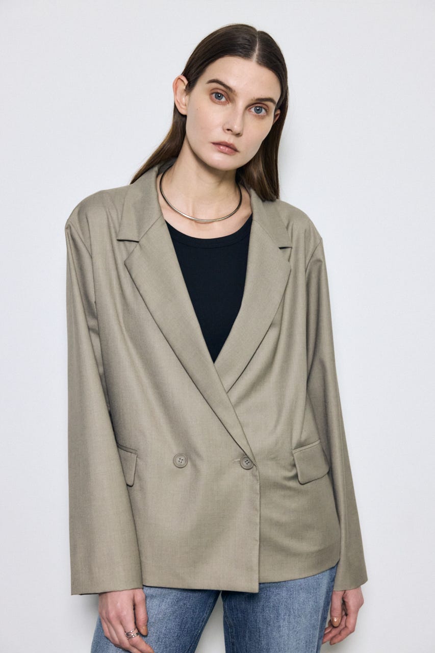 【SS先行アイテム】ルーズテーラードジャケット BEG M