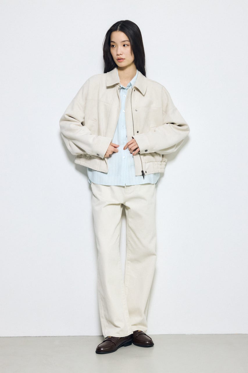 スリーブボタンストライプシャツ 柄BLU S