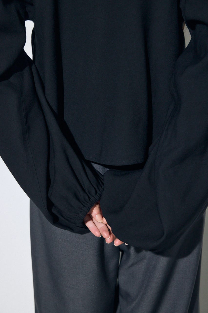 【SS先行アイテム】ラッフルロングスリーブブラウス BLK FREE