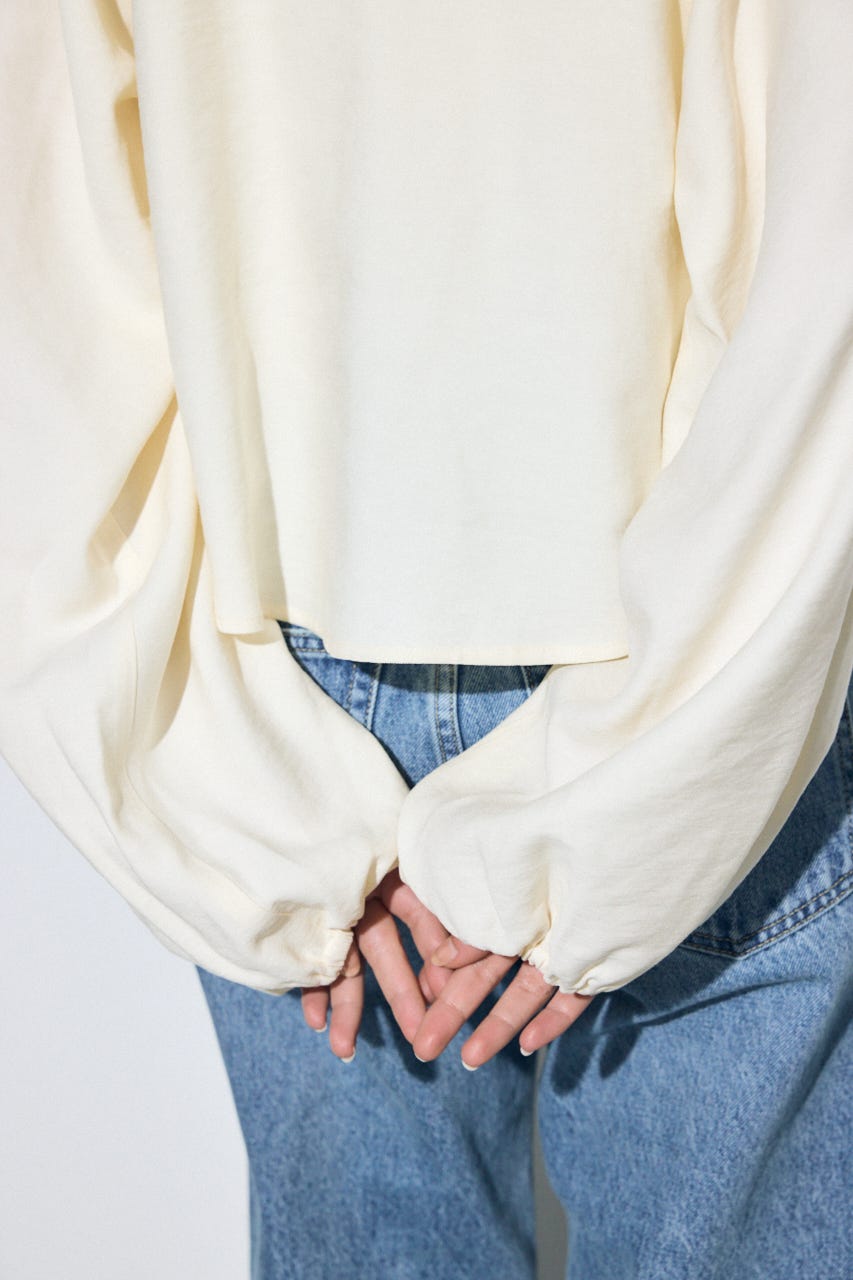 【SS先行アイテム】ラッフルロングスリーブブラウス IVOY FREE