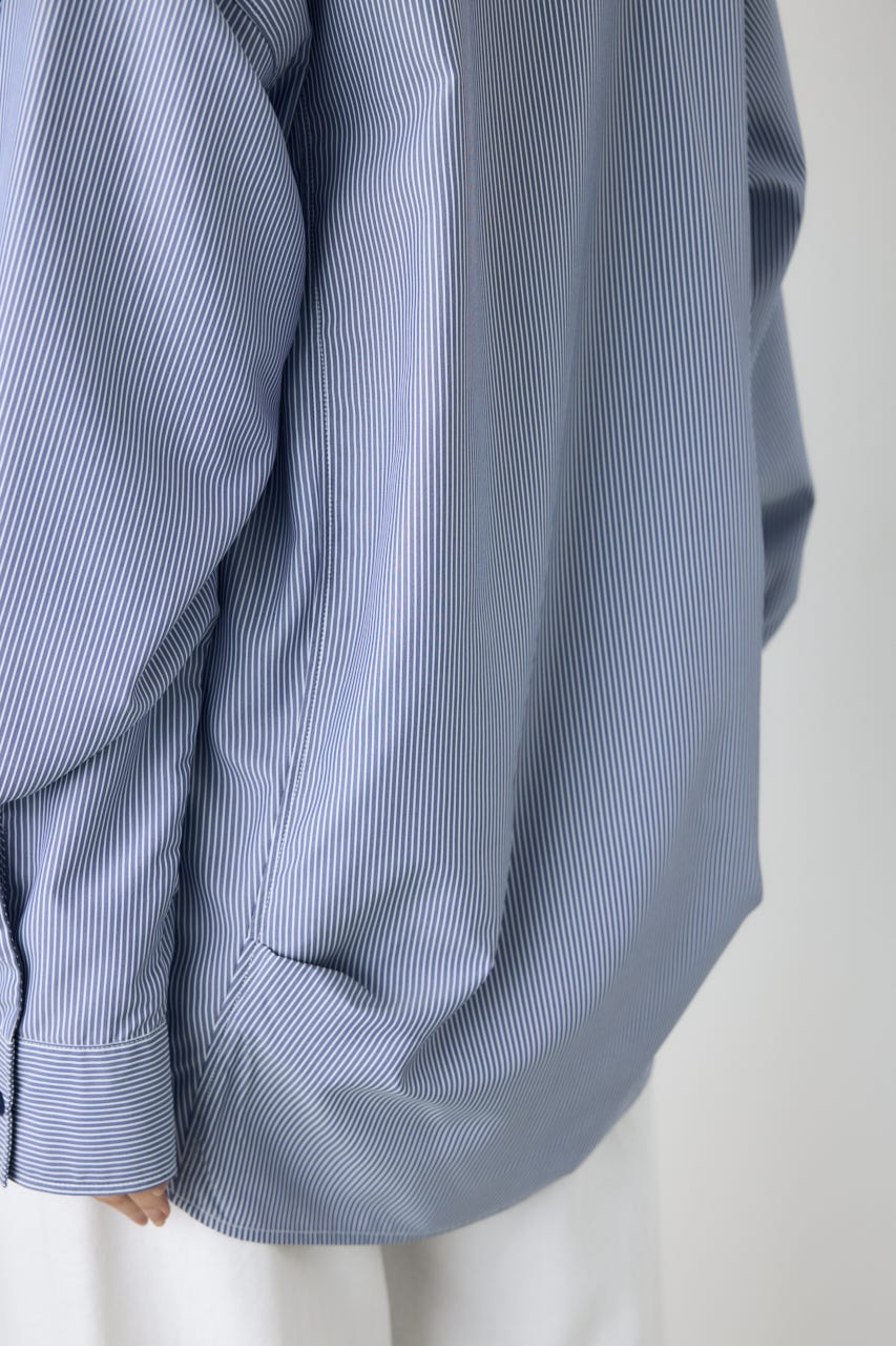 レギュラーカラーオーバーシルエットシャツ 柄NVY S