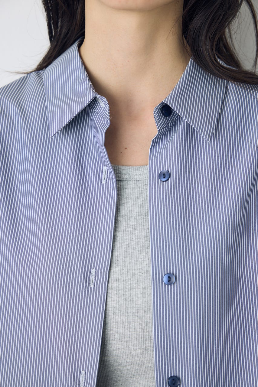 レギュラーカラーオーバーシルエットシャツ 柄NVY S