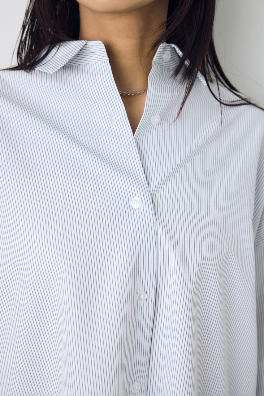 レギュラーカラーオーバーシルエットシャツ 柄WHT M