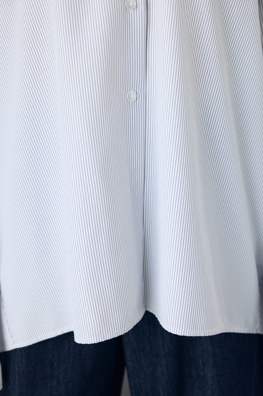 レギュラーカラーオーバーシルエットシャツ 柄WHT M