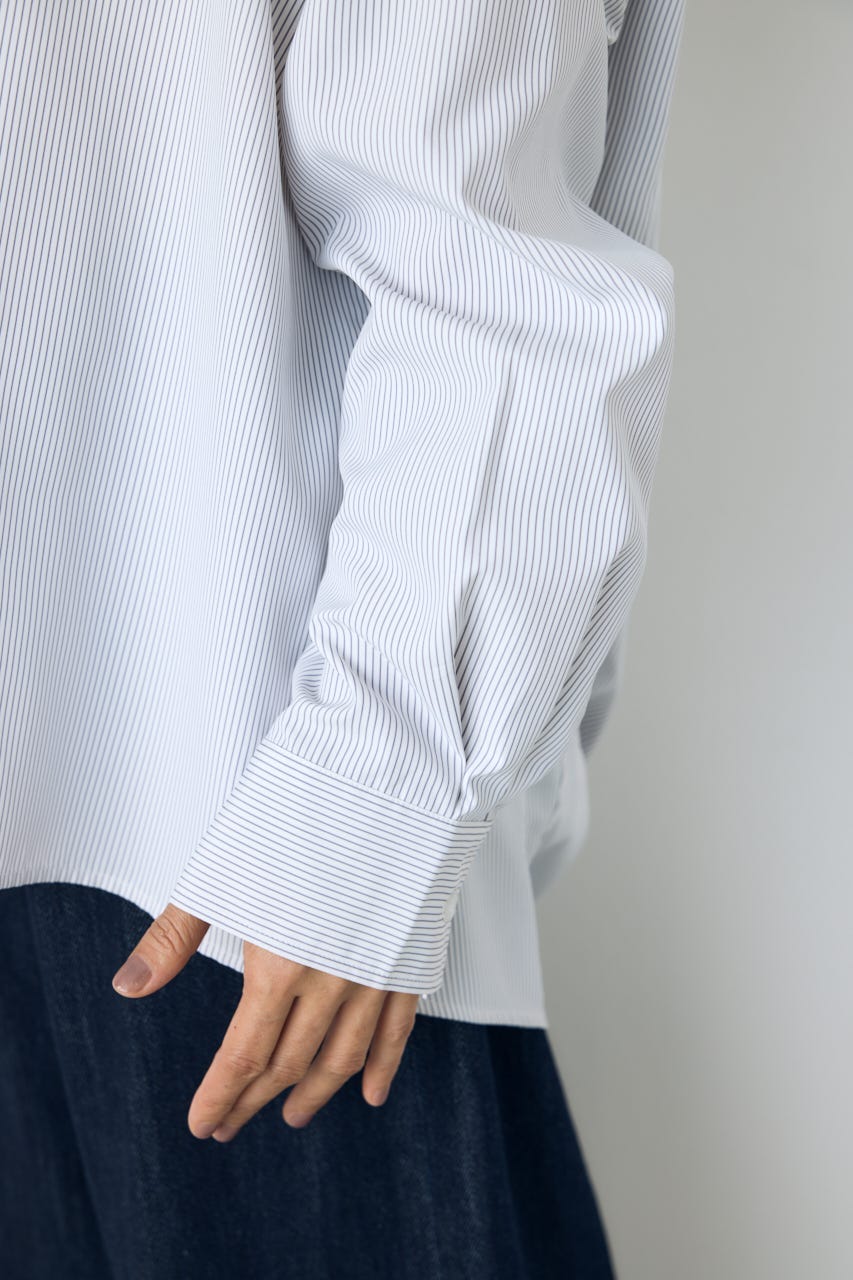 レギュラーカラーオーバーシルエットシャツ 柄WHT M