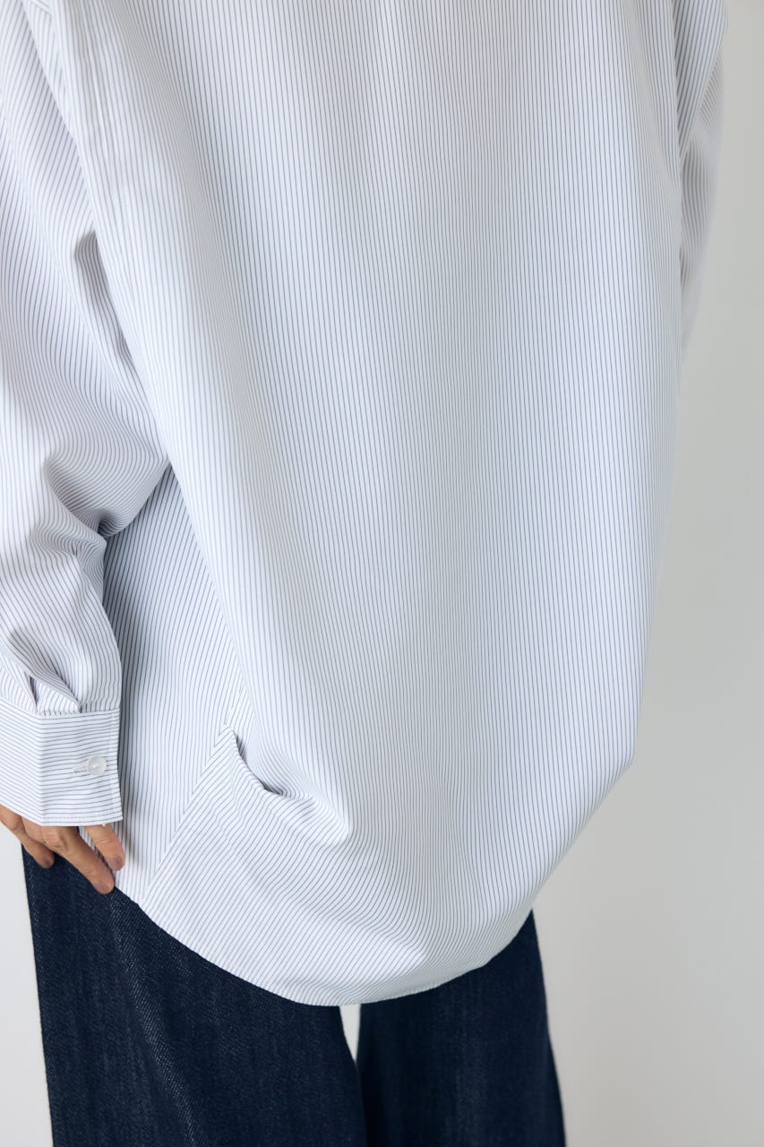 レギュラーカラーオーバーシルエットシャツ 柄WHT M