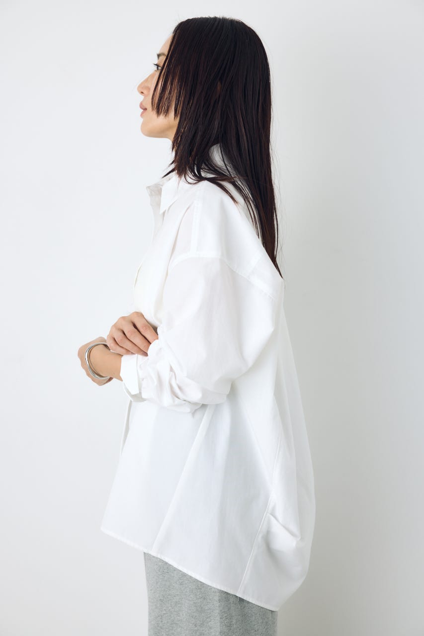 レギュラーカラーオーバーシルエットシャツ O/WHT S