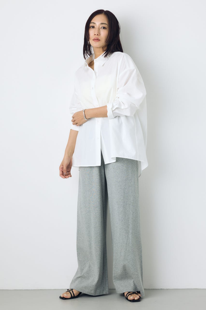 レギュラーカラーオーバーシルエットシャツ O/WHT S