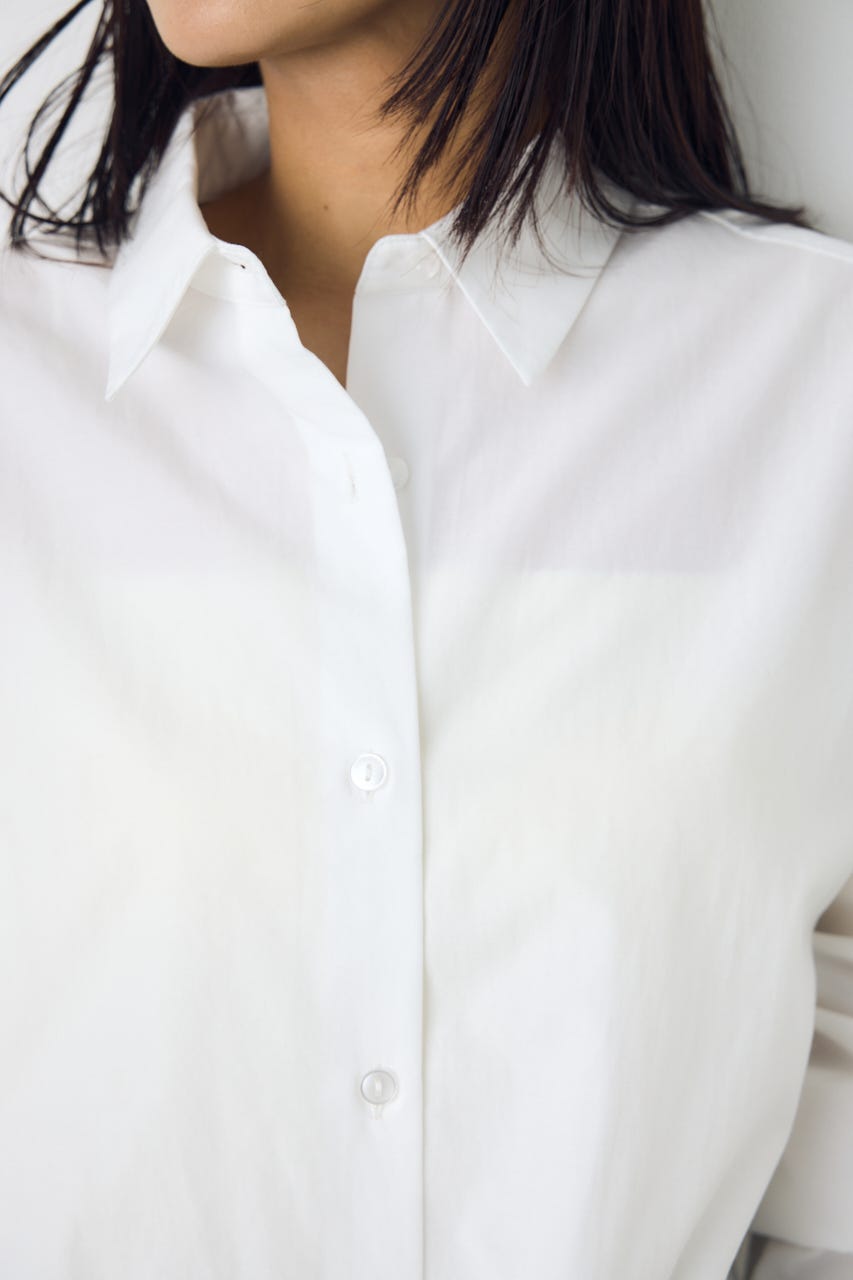 レギュラーカラーオーバーシルエットシャツ O/WHT S