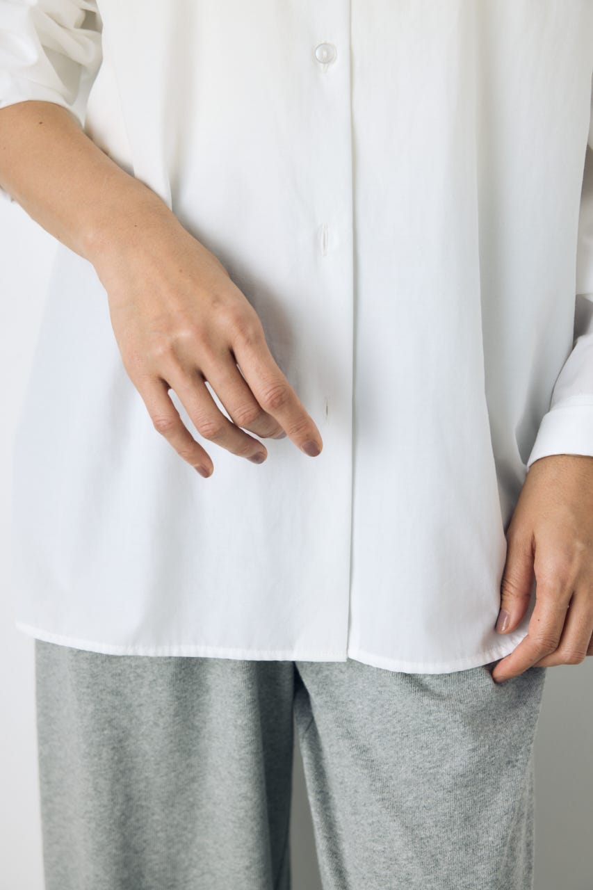 レギュラーカラーオーバーシルエットシャツ O/WHT S