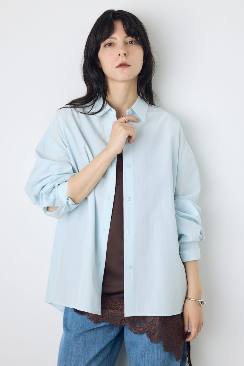 レギュラーカラーオーバーシルエットシャツ SAX S