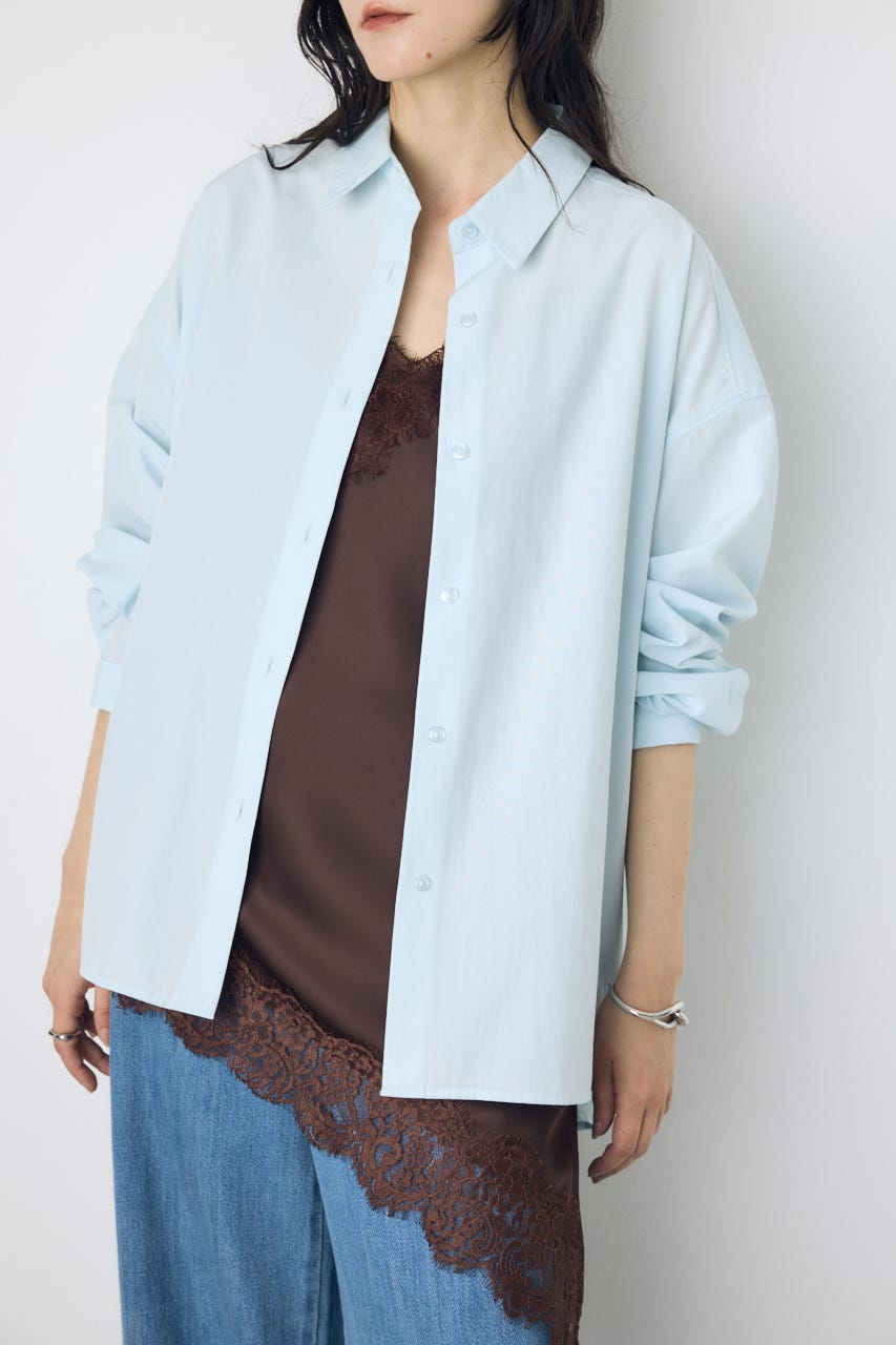 レギュラーカラーオーバーシルエットシャツ SAX S